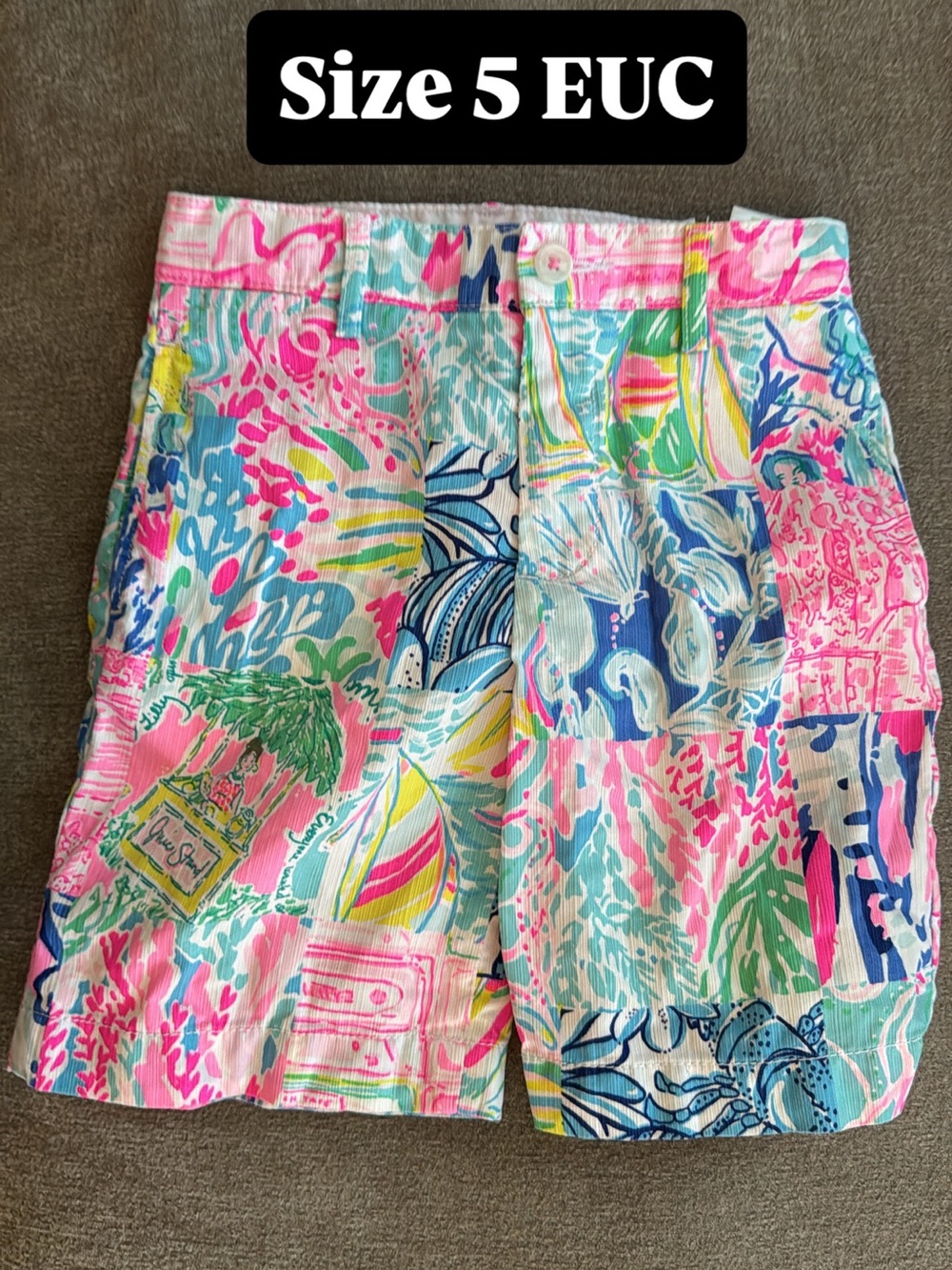 Lilly Pulitzer Boys Patchwork Print Shorts - Pink Multi